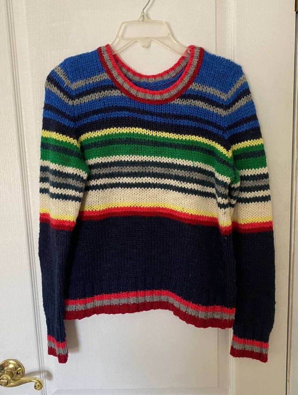 Colorful American Eagle Women’s Striped Winter Sweater Size L